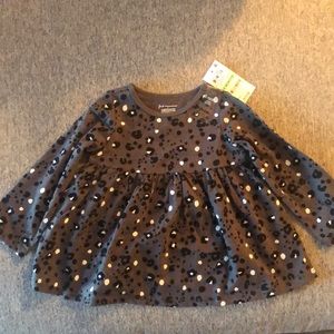 Leopard print baby girl top